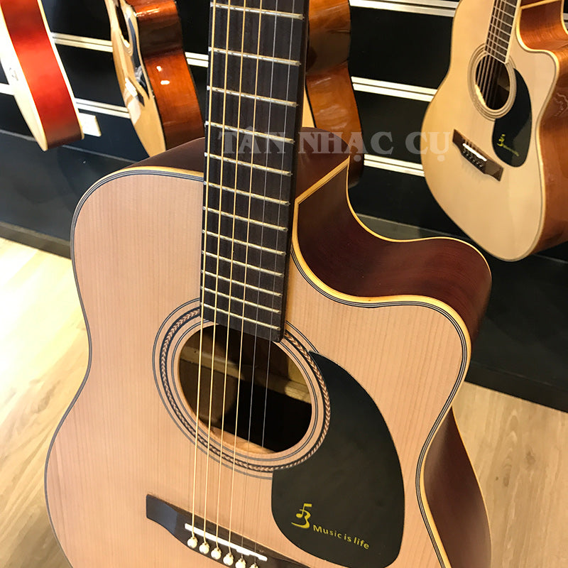 cần đàn gỗ thao lao và khóa nhập Nhật của đàn guitar Ba Đờn J200
