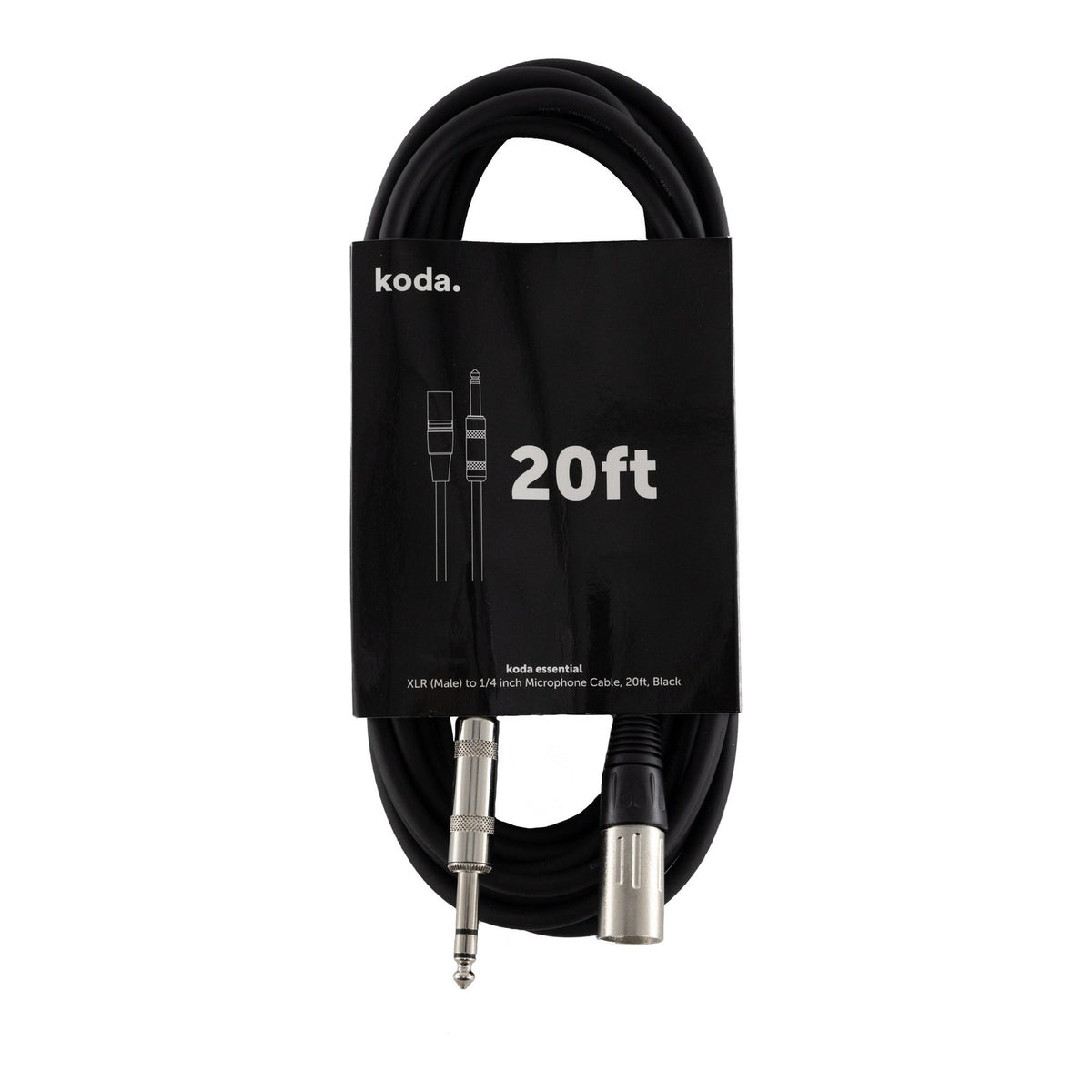 Dây Cáp Micro koda essential XLR - Jack 6.35 20ft – XLR đực - jack 6,35