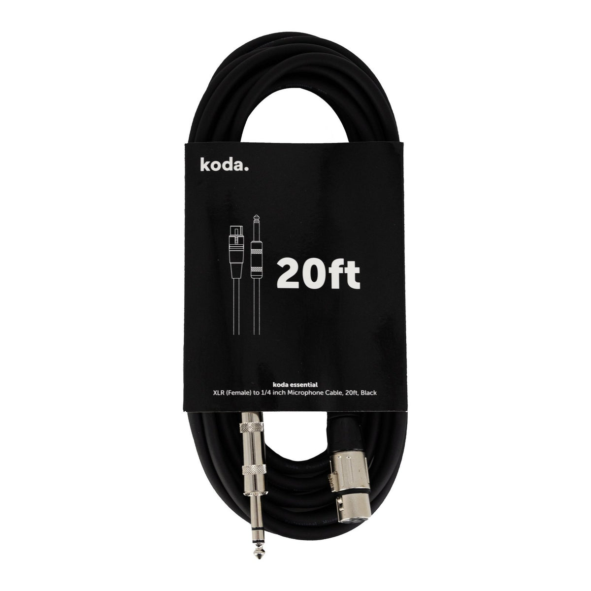 Dây Cáp Micro koda essential XLR - Jack 6.35 20ft – XLR cái - jack 6,35