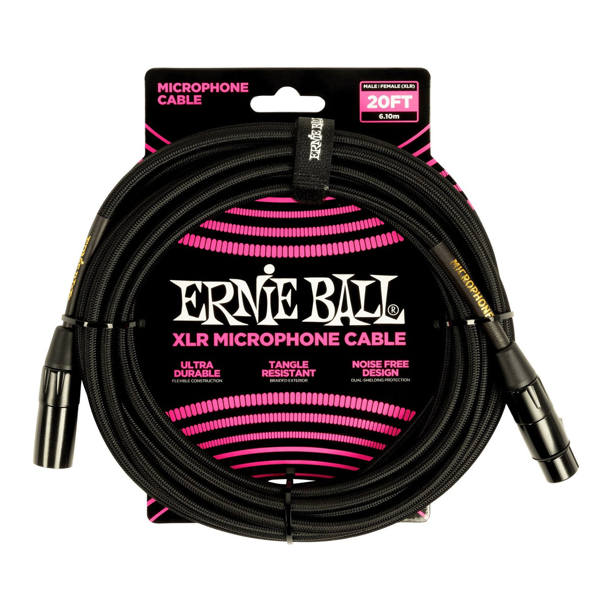 Dây Cáp Micro XLR Ernie Ball Braided XLR Microphone Cable – 6,1m (20ft)