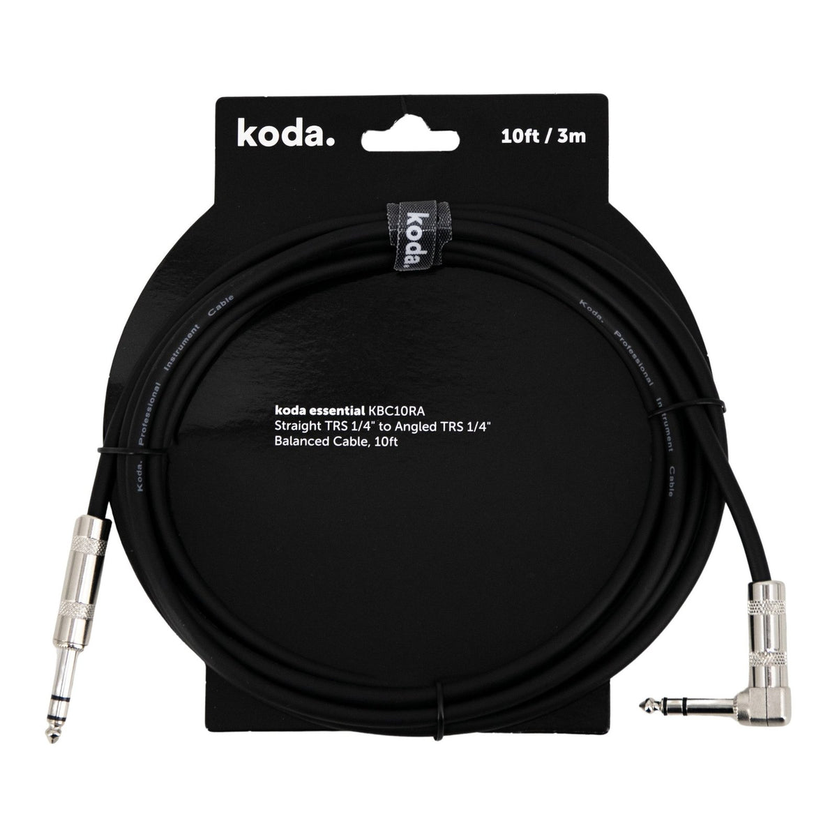 Dây Cáp Tín Hiệu TRS koda essential KBC Balanced – 3m (10ft), Thẳng - Vuông