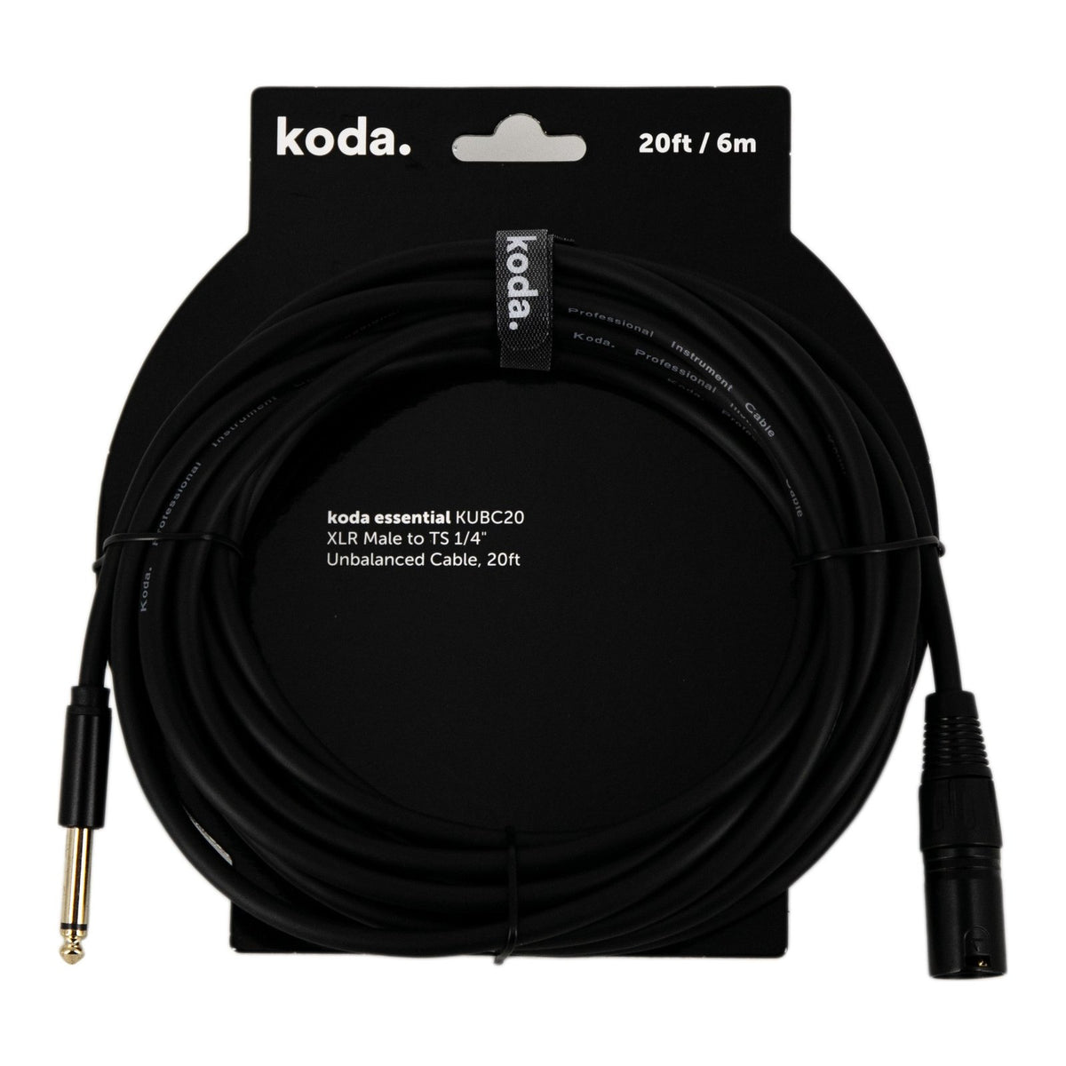 Dây Cáp Tín Hiệu XLR Đực - TS koda essential KUBC – 6,1m (20ft)
