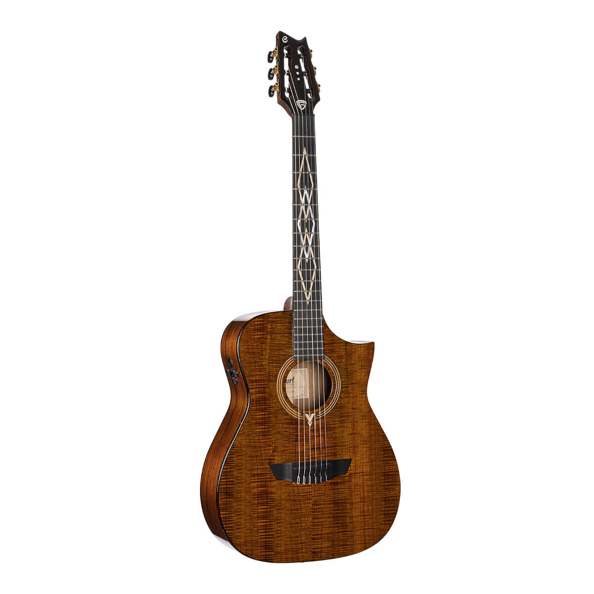 Đàn guitar classic điện Cort Luxe Nylon Frank Gambale màu Natural – mặt trước toàn thân