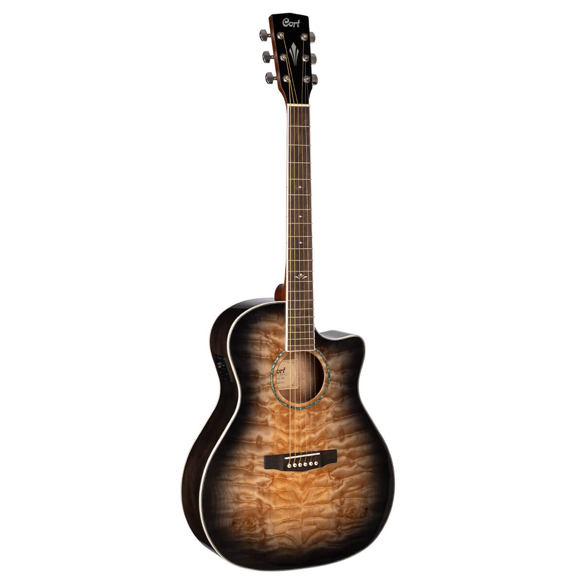 Đàn Guitar Acoustic Cort GA-QF, Trans Black Burst