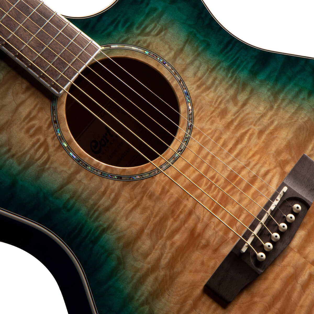 Đàn Guitar Acoustic Cort GA-QF, Coral Blue Burst