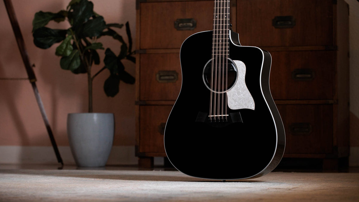Đàn acoustic điện 10 dây Taylor 250ce Plus BLK Bajo Quinto màu Black – ảnh chính hãng chụp nằm ngang
