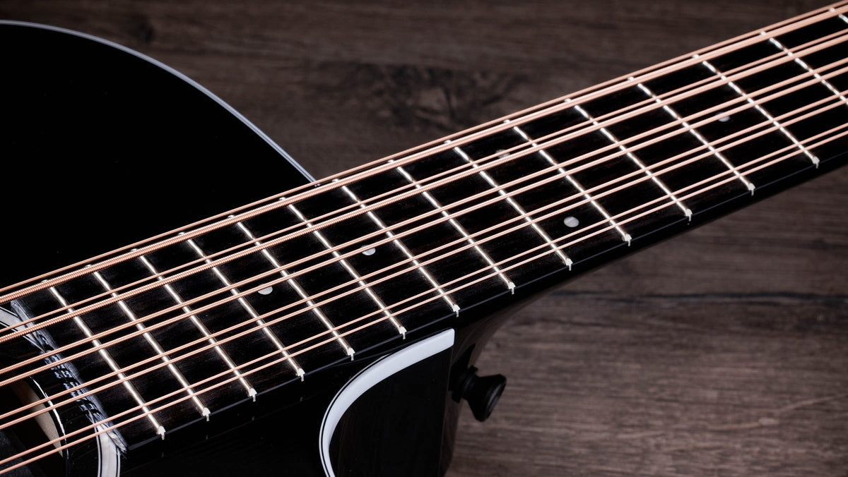Đàn acoustic điện 10 dây Taylor 250ce Plus BLK Bajo Quinto màu Black – cận cần đàn và mặt phím