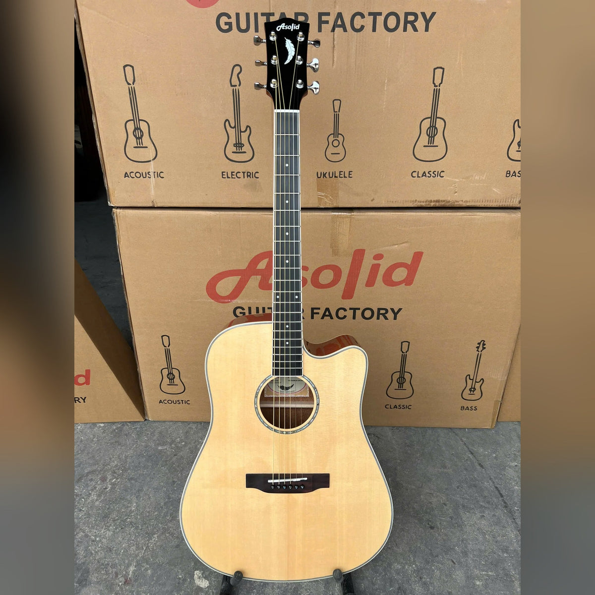 Đàn guitar acoustic Asolid 54CD Solid Top bản 54CD/P sơn bóng Polish – mặt trước toàn thân