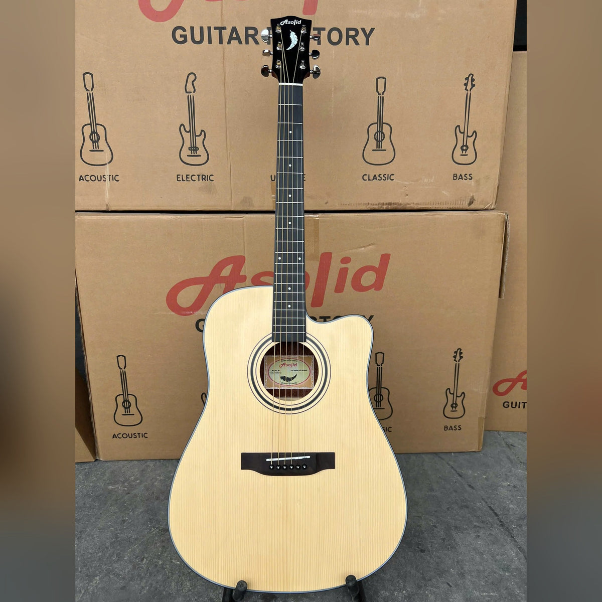 Đàn guitar acoustic Asolid 54CD Solid Top bản 54CD sơn mờ Matte – mặt trước toàn thân