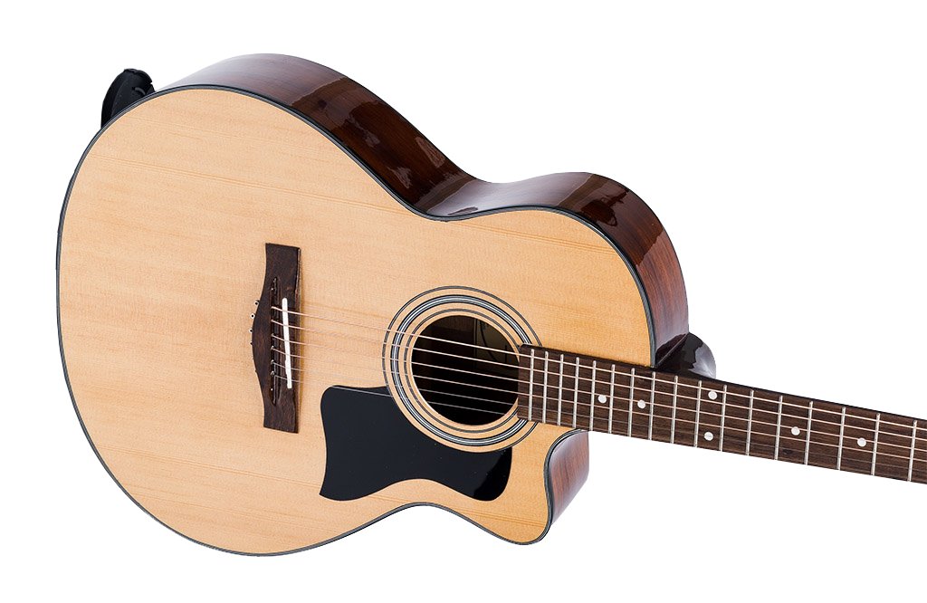 Đàn guitar acoustic Ba Đờn J100 màu Natural – thùng đàn chụp nghiêng