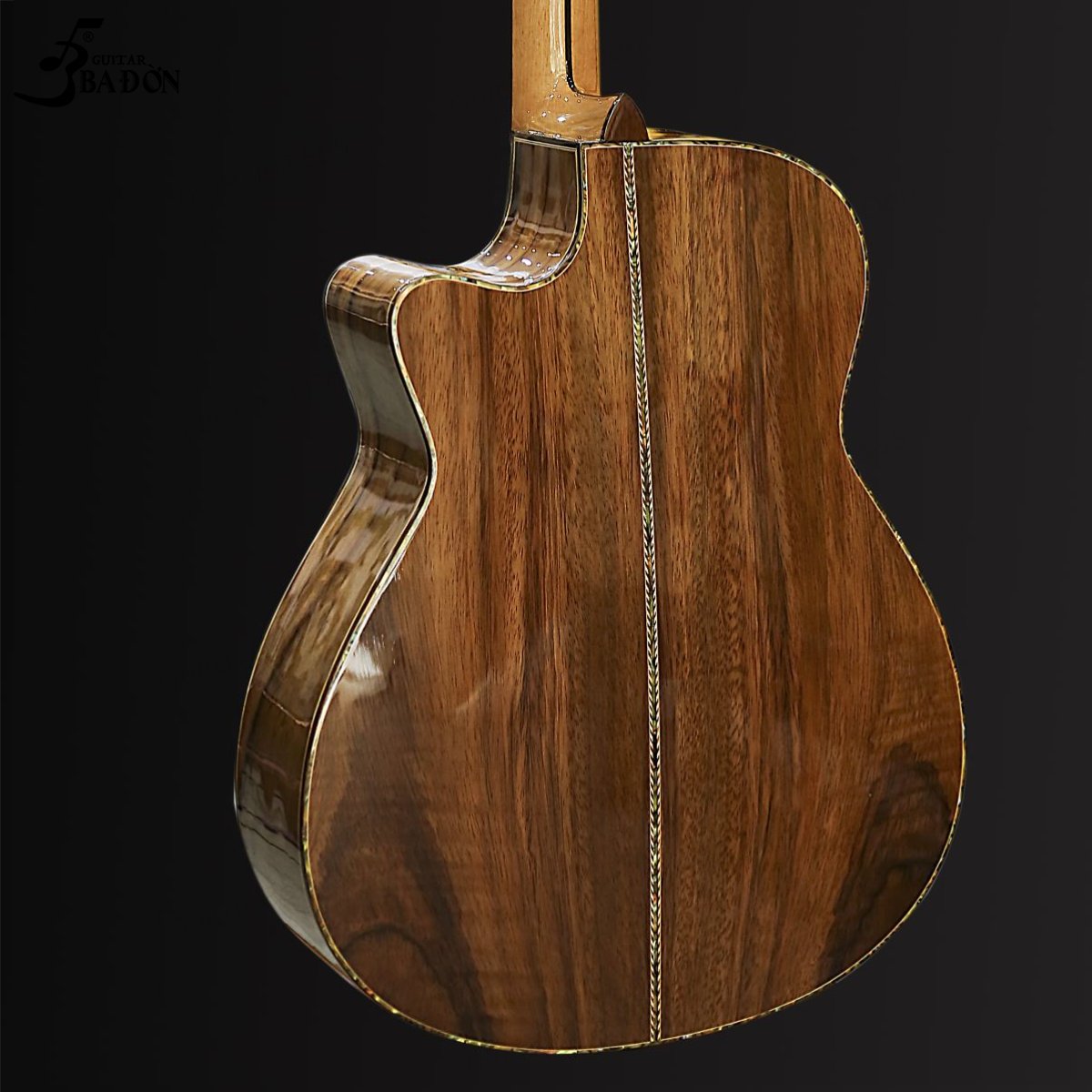 Đàn guitar acoustic Ba Đờn T700 màu Natural – cận vân gỗ mặt lưng
