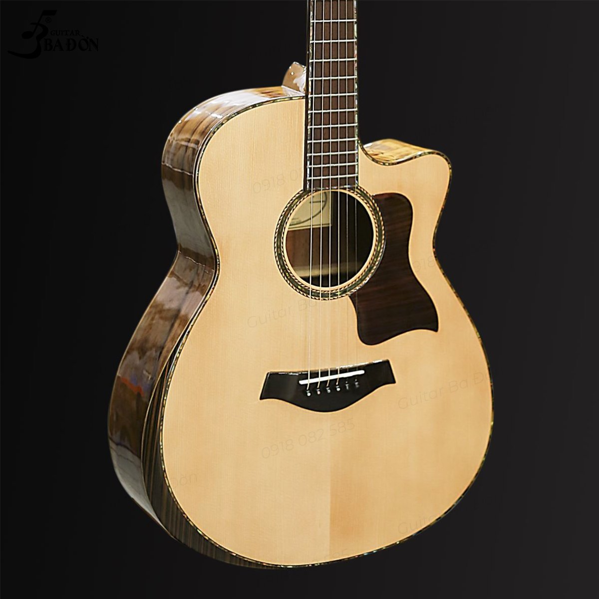 Đàn guitar acoustic Ba Đờn T700 màu Natural – thùng đàn chụp nghiêng