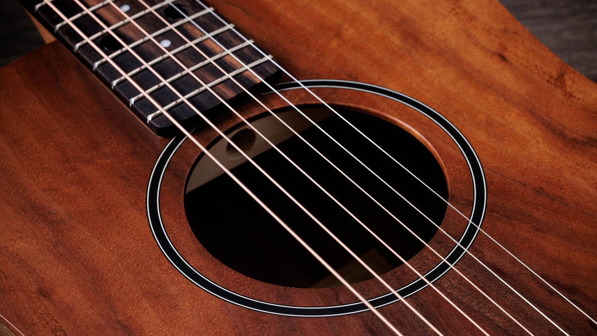 Đàn guitar acoustic Baby Taylor BT-Koa màu Natural – cận hoa văn viền lỗ thoát âm (rosette)
