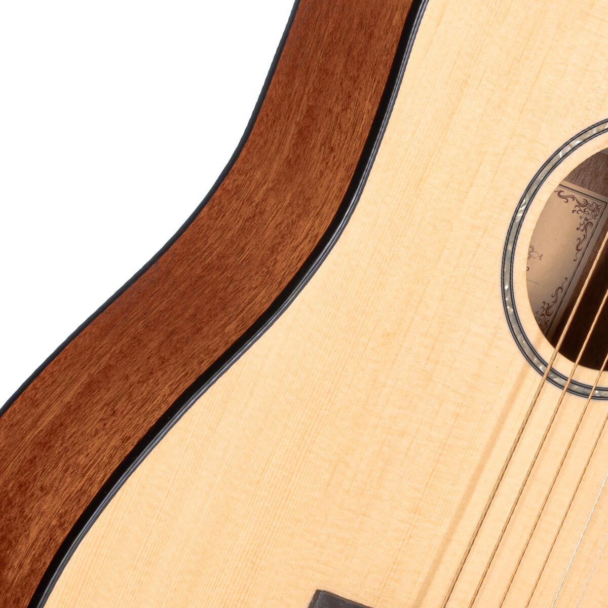Đàn guitar acoustic Cort AD Mini màu Open Pore – cận hông đàn