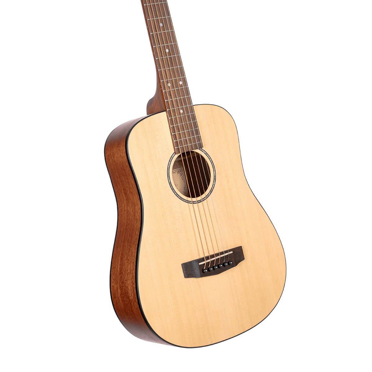 Đàn guitar acoustic Cort AD Mini màu Open Pore – góc nghiêng 3/4 toàn thân