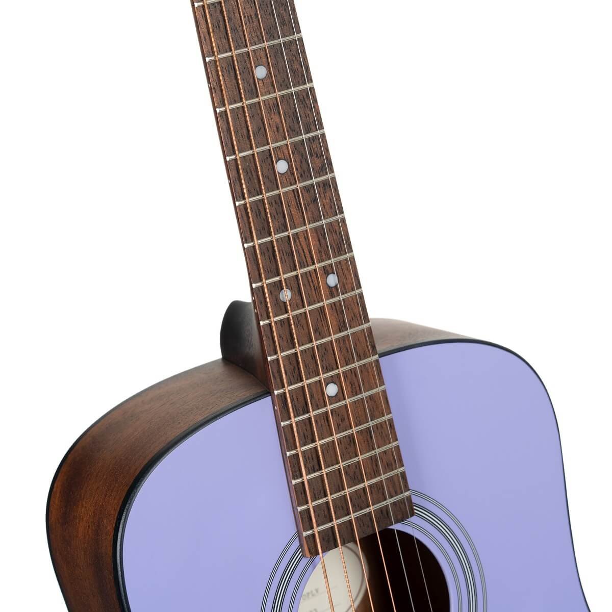 Đàn guitar acoustic Cort AD Mini màu Open Pore Lavender – cận cần đàn và mặt phím