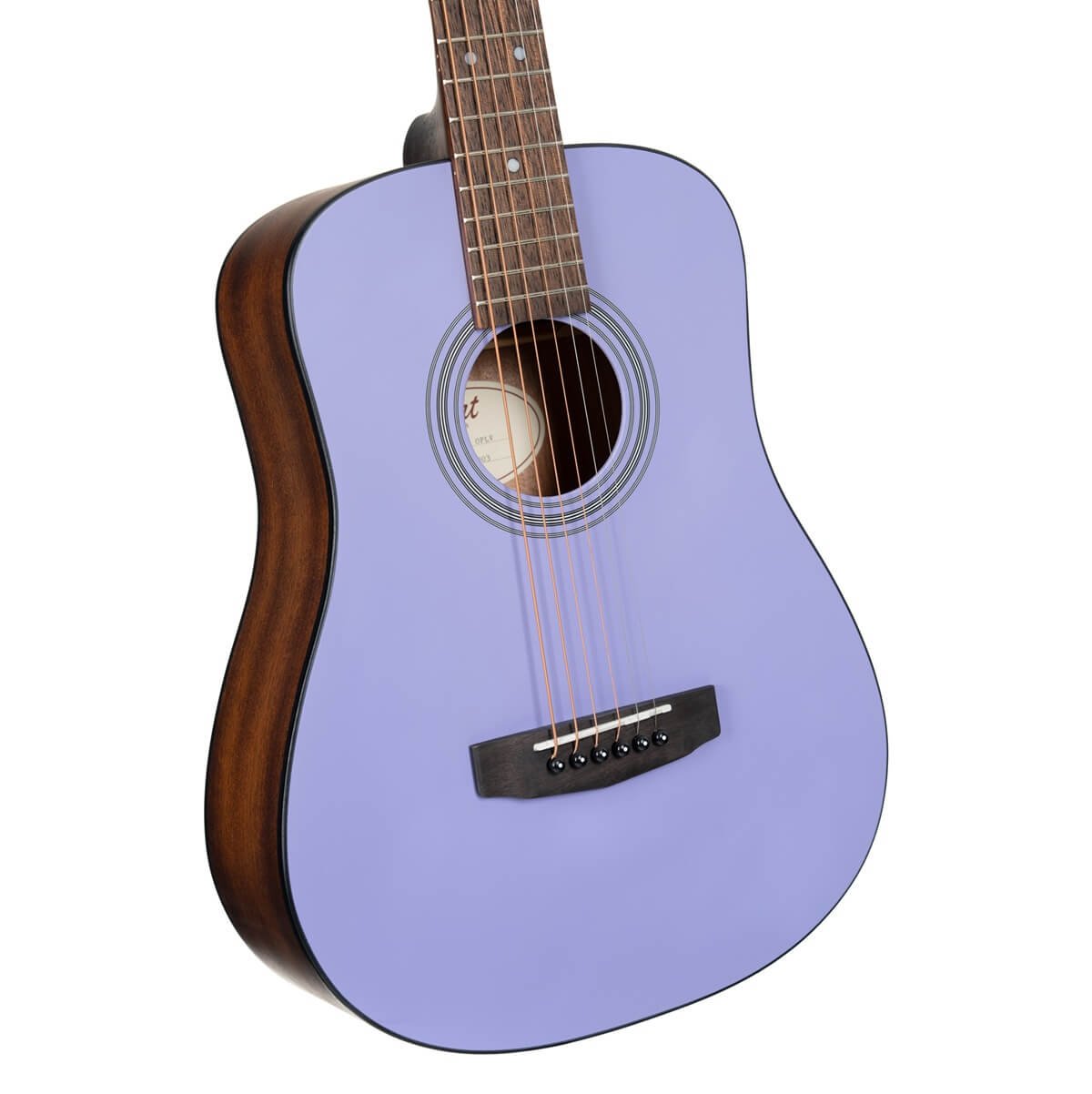 Đàn guitar acoustic Cort AD Mini màu Open Pore Lavender – góc nghiêng 3/4 toàn thân