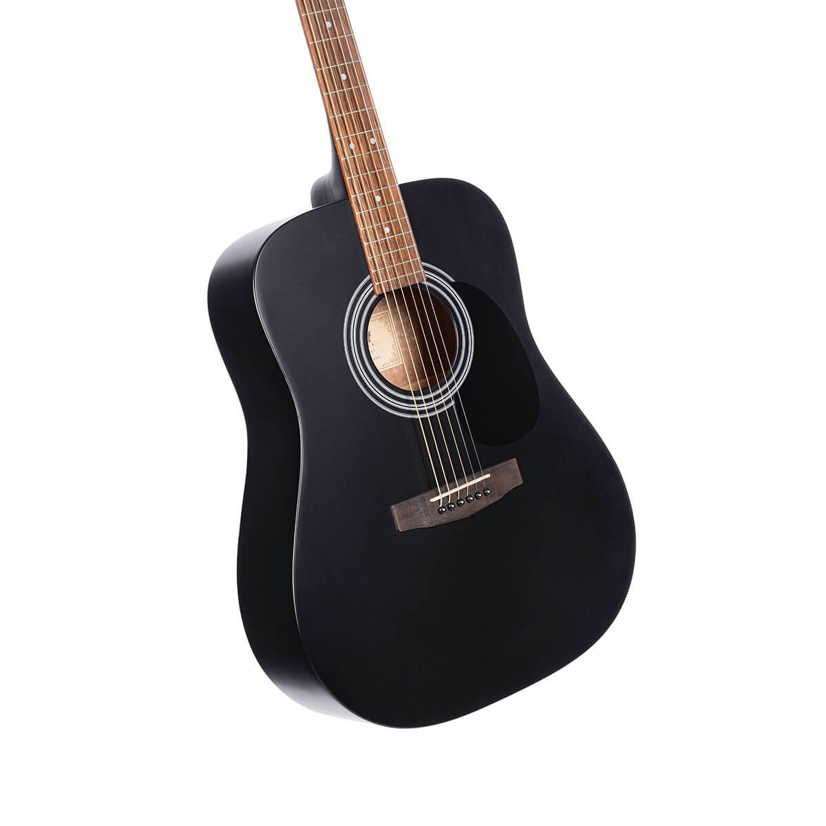 Đàn guitar acoustic Cort AD810 màu Black Satin – góc nghiêng 3/4 toàn thân