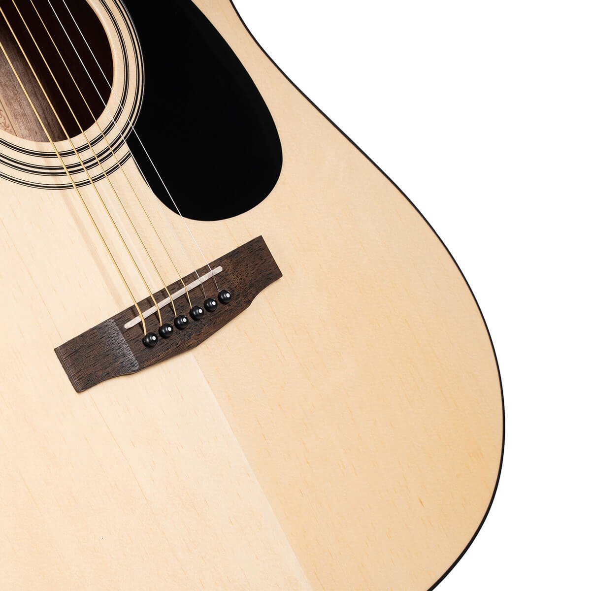Đàn guitar acoustic Cort AD810 màu Open Pore – cận lỗ thoát âm và ngựa đàn