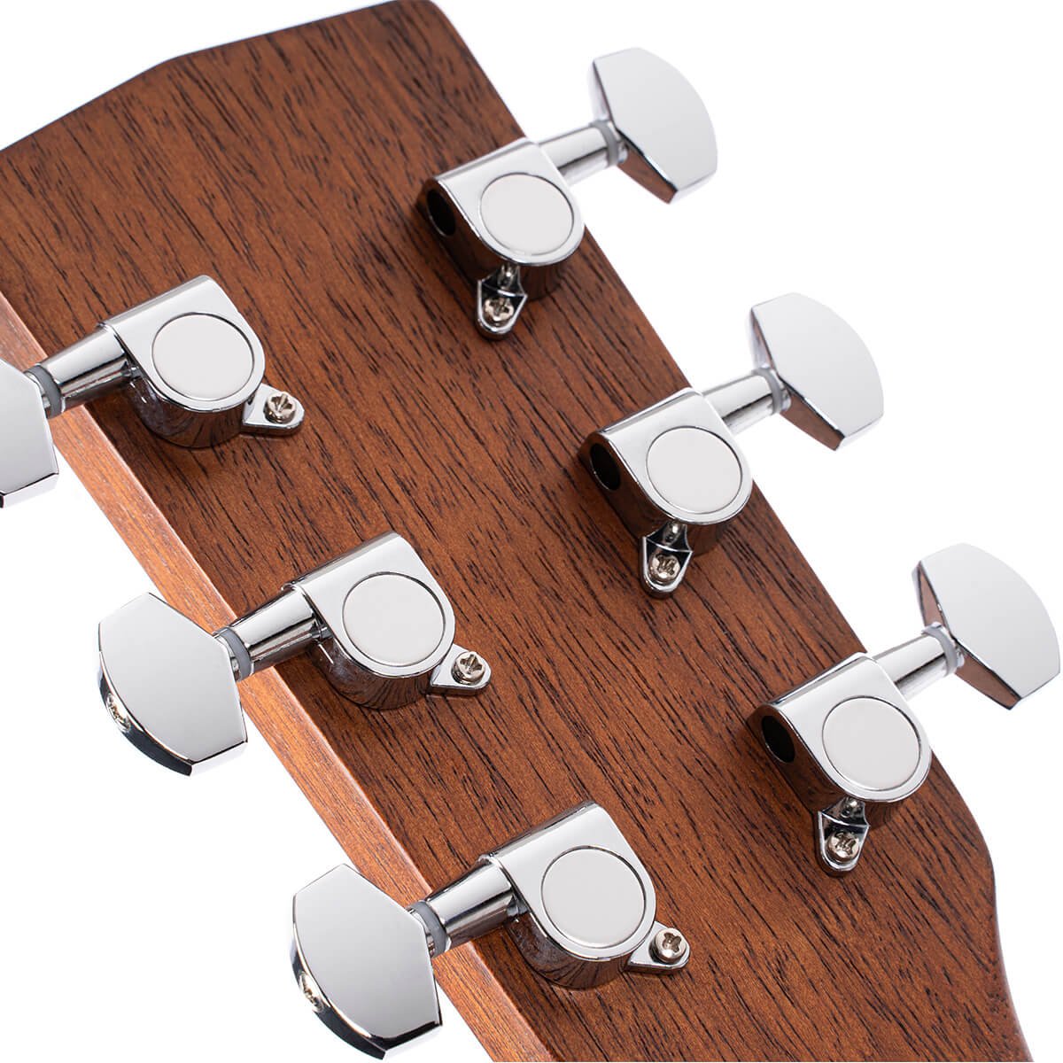 Đàn guitar acoustic Cort AD810 màu Open Pore – mặt sau đầu đàn và bộ khóa lên dây