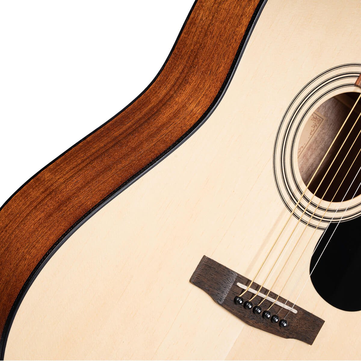 Đàn guitar acoustic Cort AD810 màu Open Pore – thùng đàn chụp nghiêng