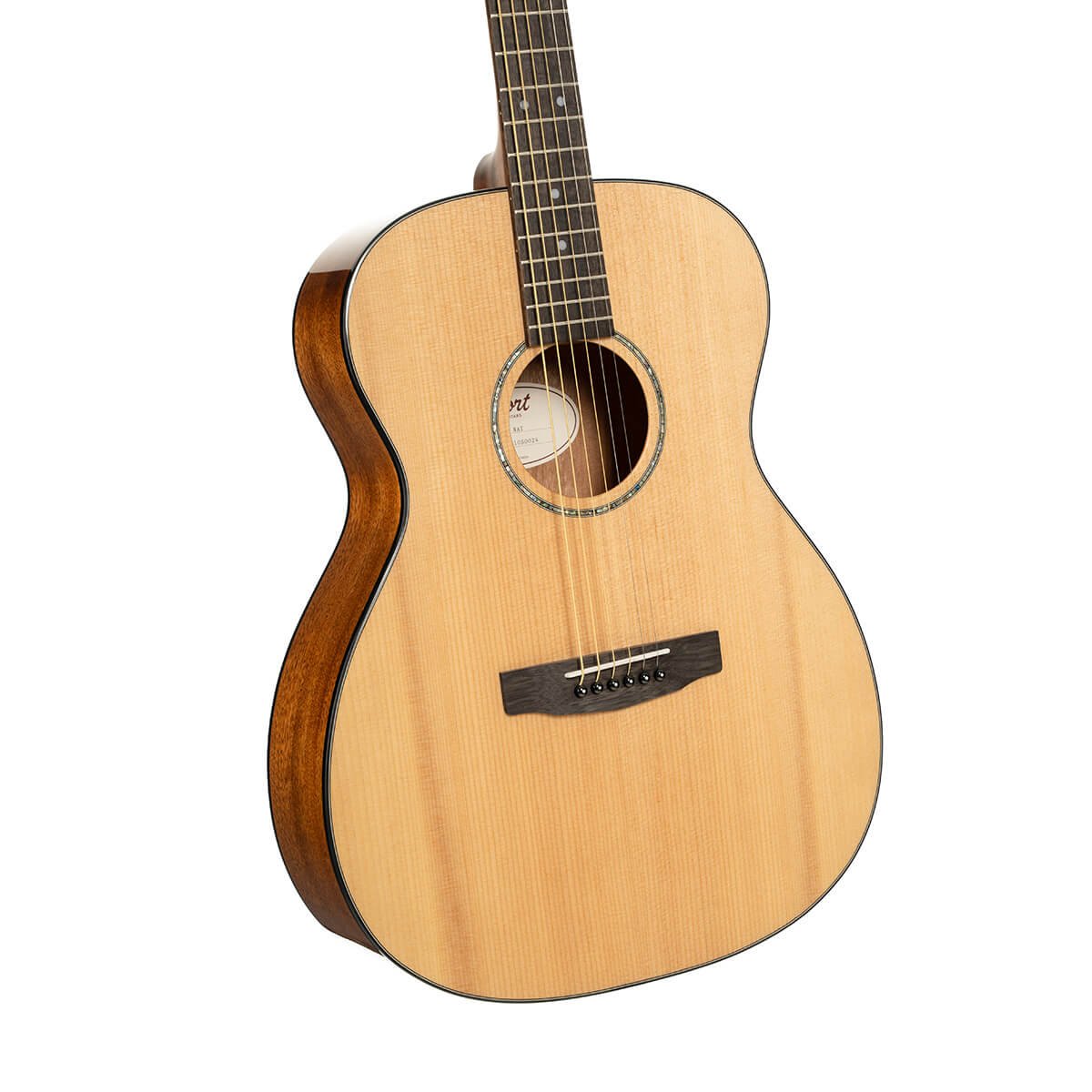 Đàn guitar acoustic Cort L60 màu Natural Gloss – góc nghiêng 3/4 toàn thân