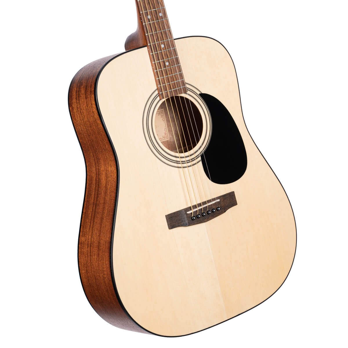 Đàn guitar acoustic Cort Trailblazer Pack màu Open Pore – góc nghiêng 3/4 toàn thân
