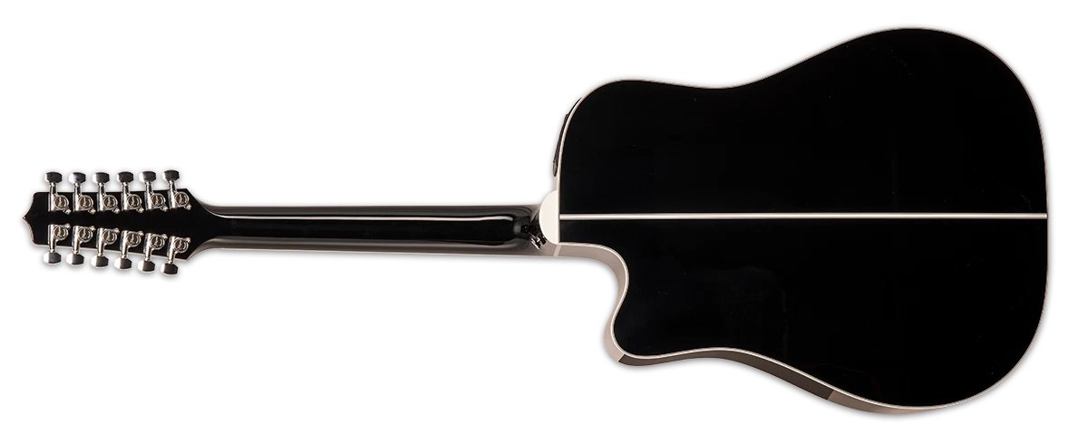 Đàn guitar acoustic điện 12 dây Takamine EF381SC màu đen bóng – mặt lưng toàn thân