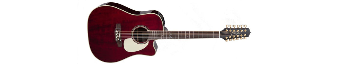 Đàn guitar acoustic điện 12 dây Takamine JJ325SRCL-12 màu đỏ bóng Red Stain – ảnh chính hãng chụp nằm ngang