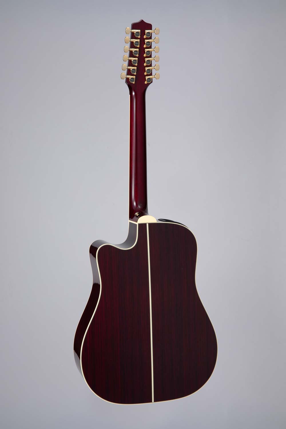 Đàn guitar acoustic điện 12 dây Takamine JJ325SRCL-12 màu đỏ bóng Red Stain – mặt lưng toàn thân