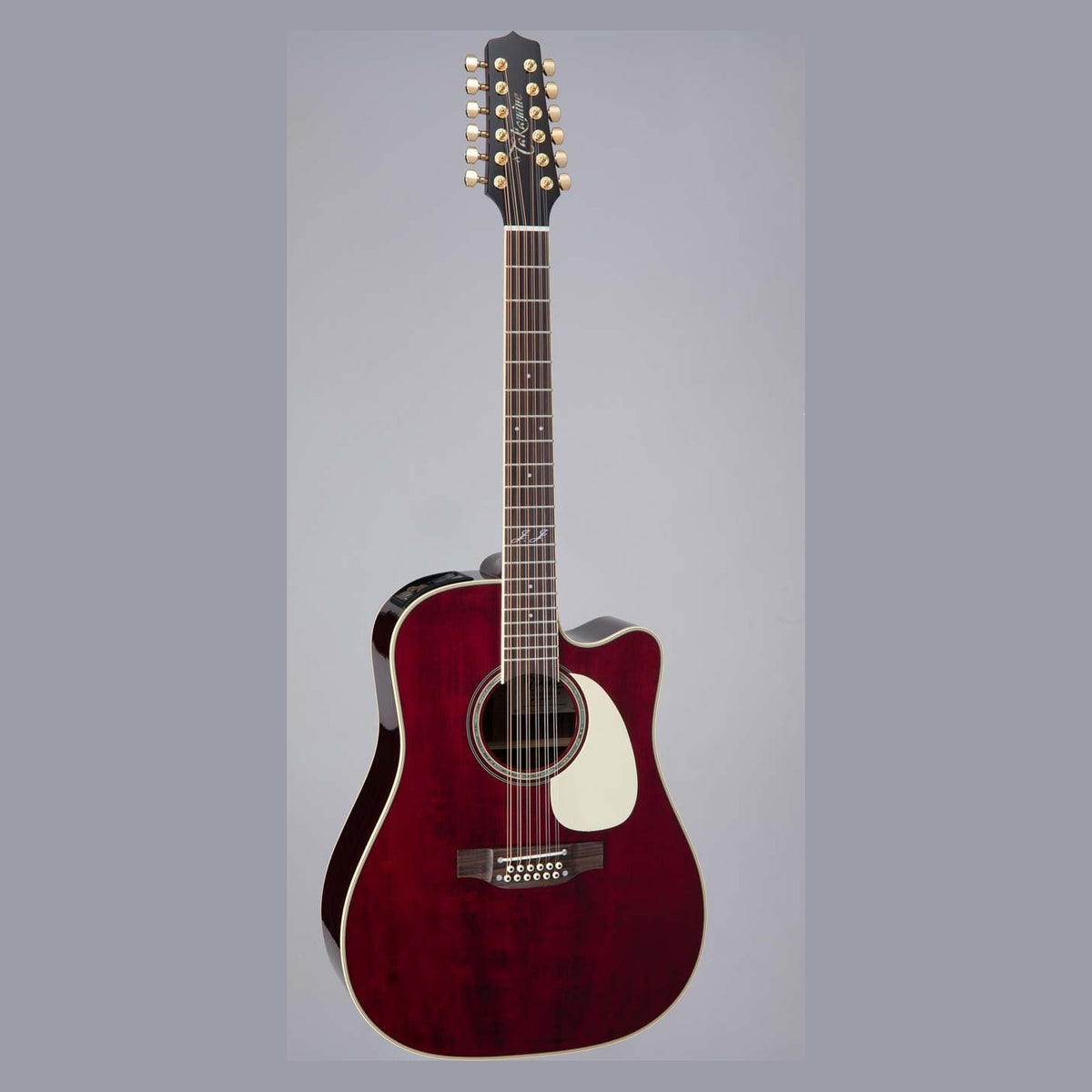 Đàn guitar acoustic điện 12 dây Takamine JJ325SRCL-12 màu đỏ bóng Red Stain – mặt trước toàn thân