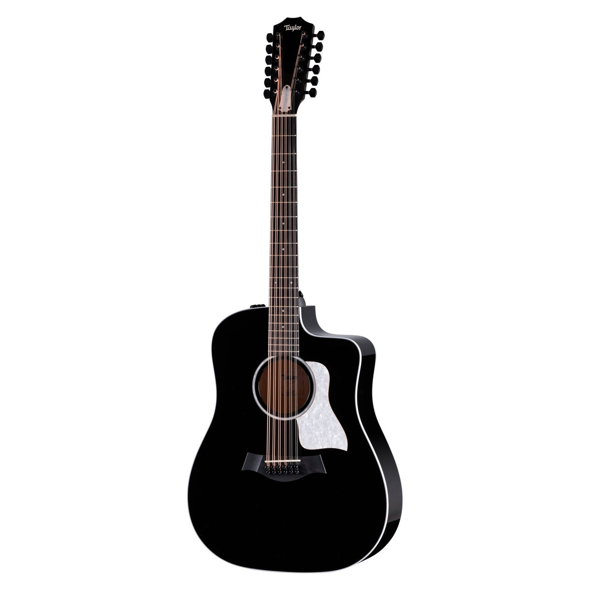 Đàn guitar acoustic điện 12 dây Taylor 250ce Plus BLK Doce Doble màu Black – mặt trước toàn thân