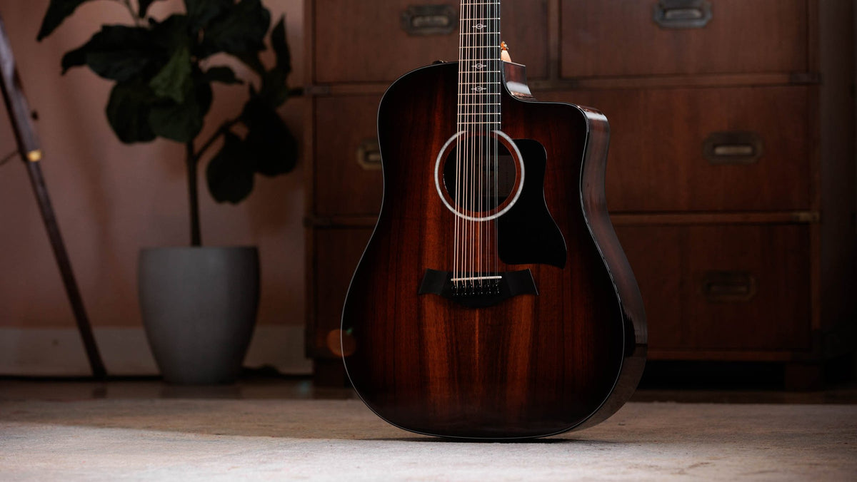 Đàn guitar acoustic điện 12 dây Taylor 260ce-K DLX Doce Doble màu Shaded Edgeburst – ảnh chính hãng chụp nằm ngang