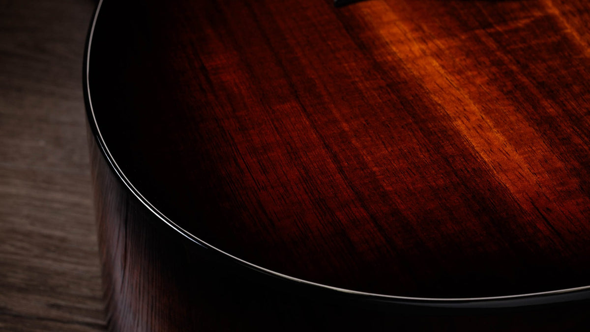 Đàn guitar acoustic điện 12 dây Taylor 260ce-K DLX Doce Doble màu Shaded Edgeburst – cận thùng đàn mặt trước