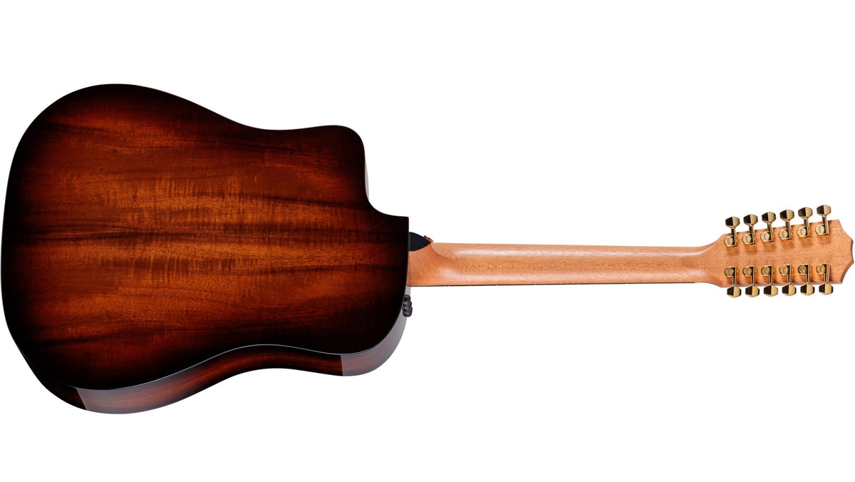 Đàn guitar acoustic điện 12 dây Taylor 260ce-K DLX Doce Doble màu Shaded Edgeburst – mặt lưng toàn thân