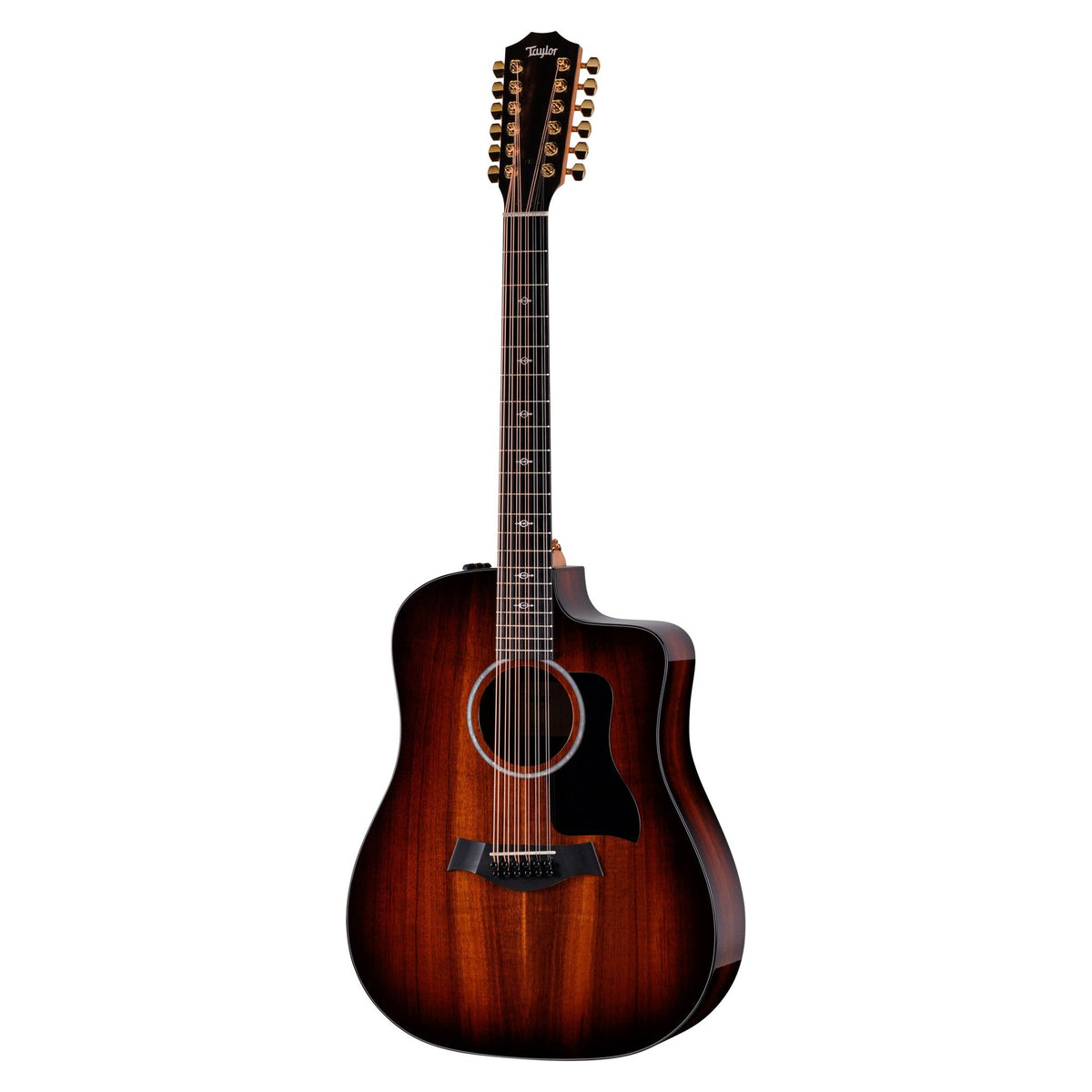 Đàn guitar acoustic điện 12 dây Taylor 260ce-K DLX Doce Doble màu Shaded Edgeburst – mặt trước toàn thân