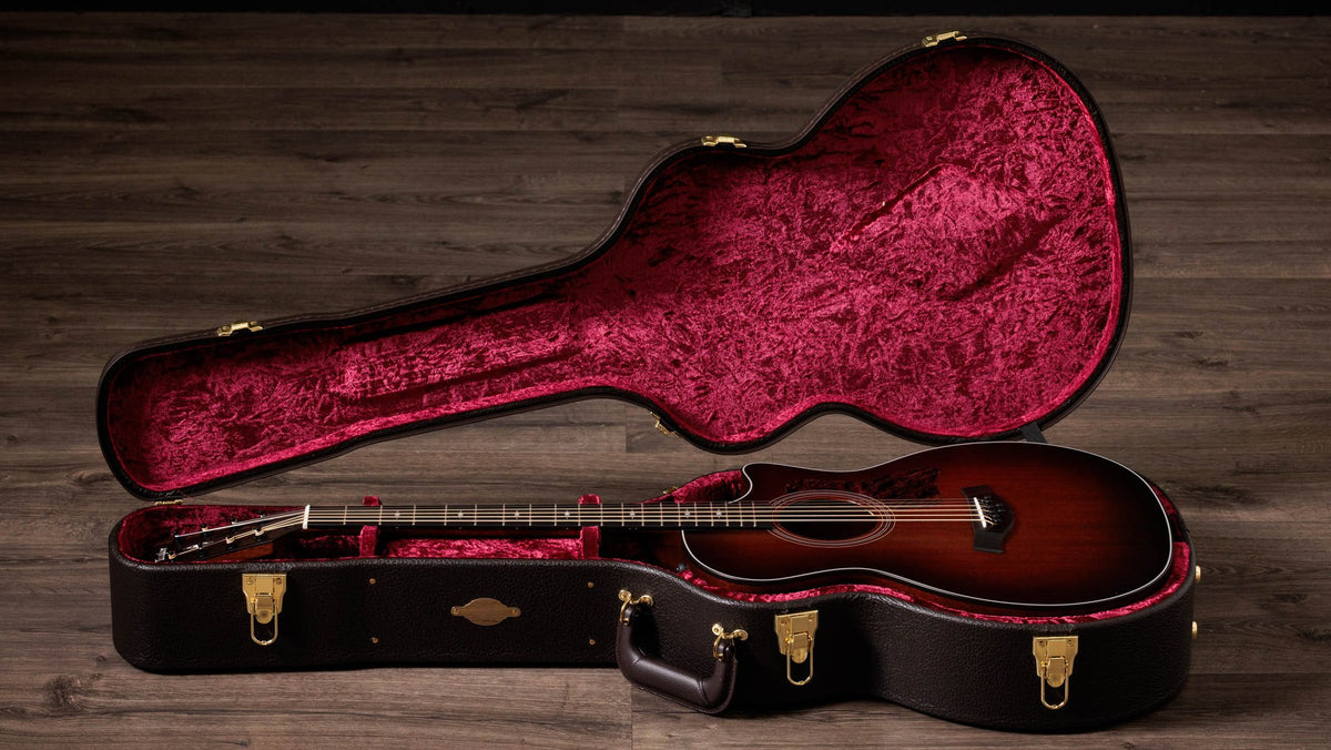 Đàn guitar acoustic điện baritone 8 dây Taylor 324ce Baritone-8 LTD màu Shaded Edgeburst – hộp đàn đi kèm