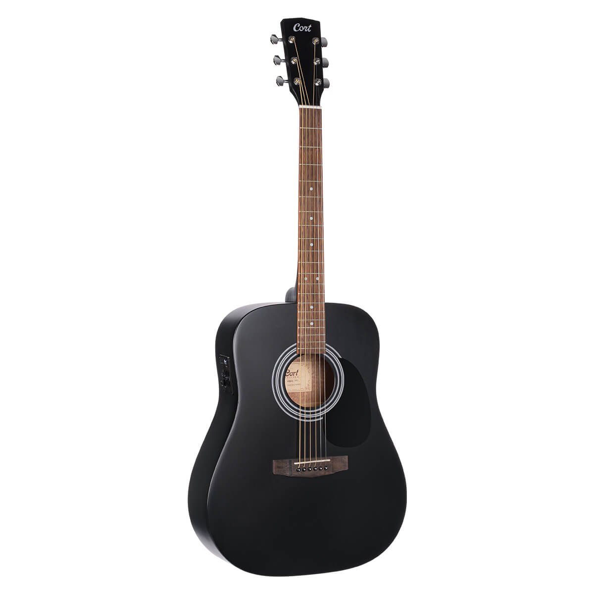 Đàn guitar acoustic điện Cort AD810E màu Black Satin – mặt trước toàn thân