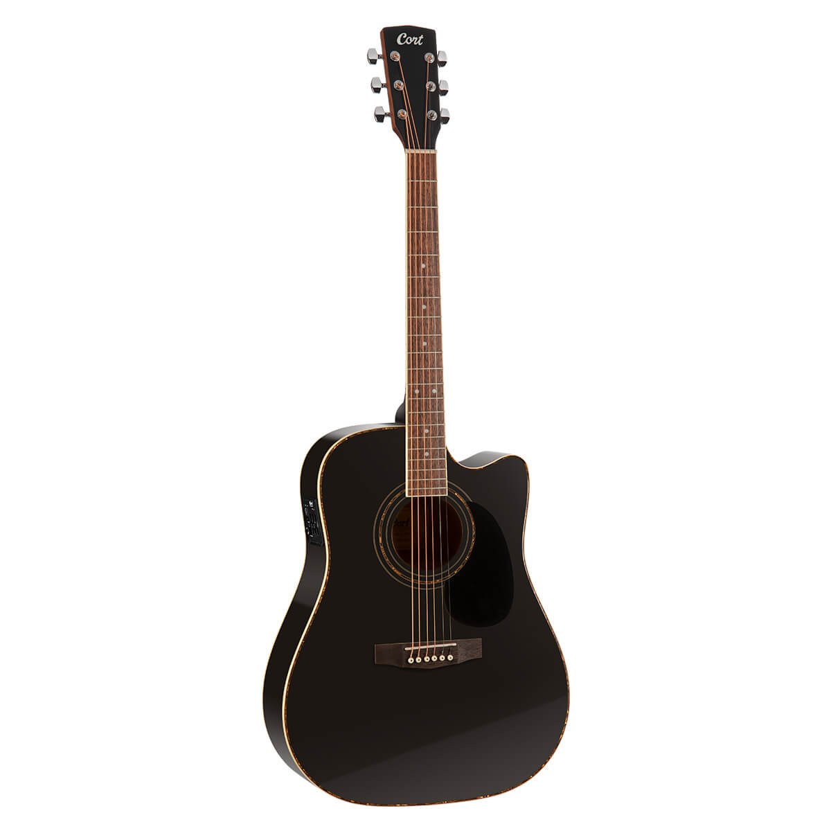 Đàn guitar acoustic điện Cort AD880CE màu Black – mặt trước toàn thân