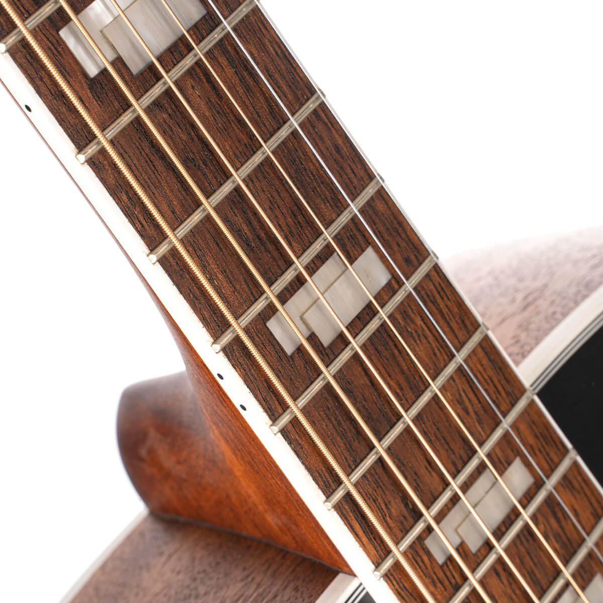 Đàn guitar acoustic điện Cort CJ Retro màu Vintage Black Matte – cận cần đàn và mặt phím