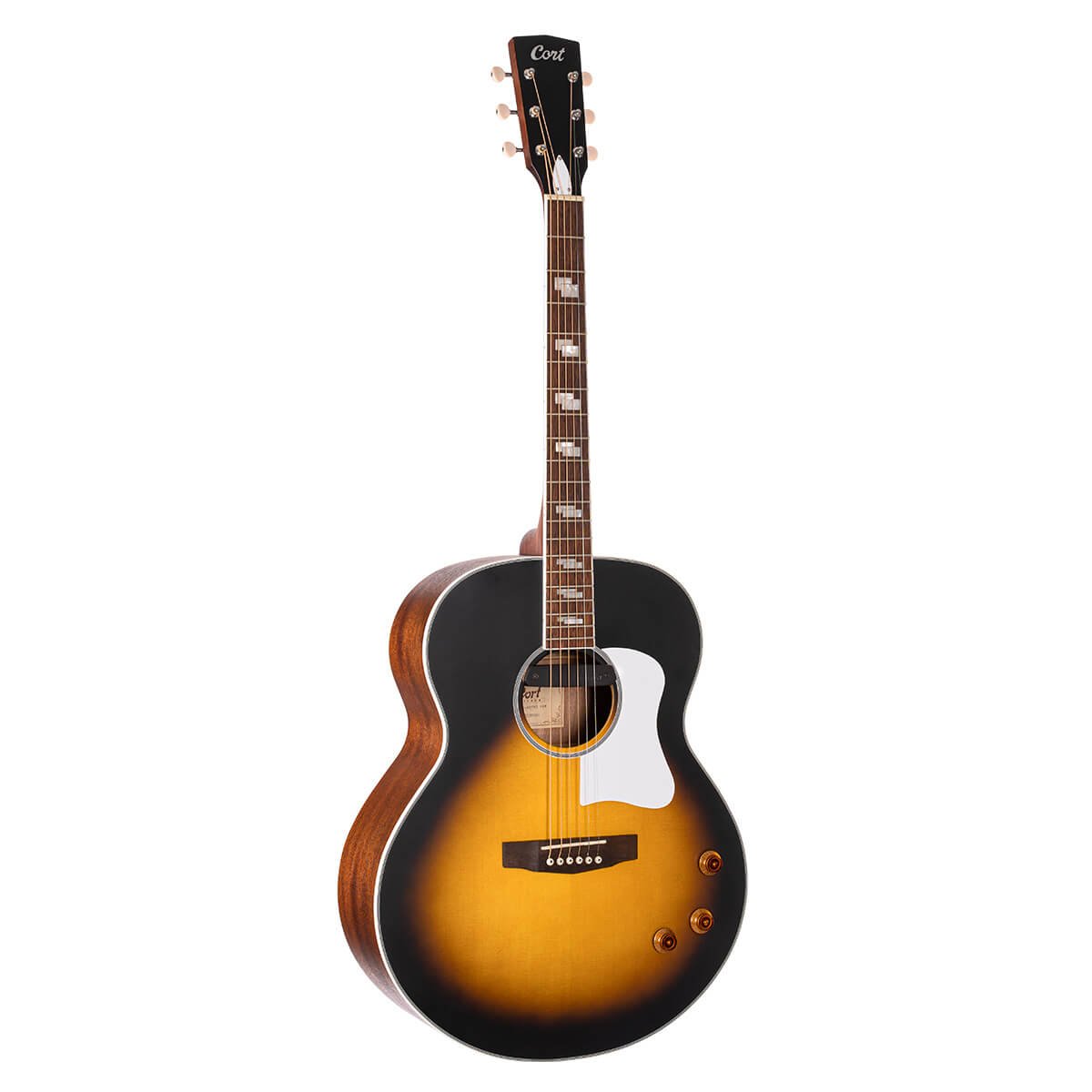 Đàn guitar acoustic điện Cort CJ Retro màu Vintage Sunburst Matte – mặt trước toàn thân