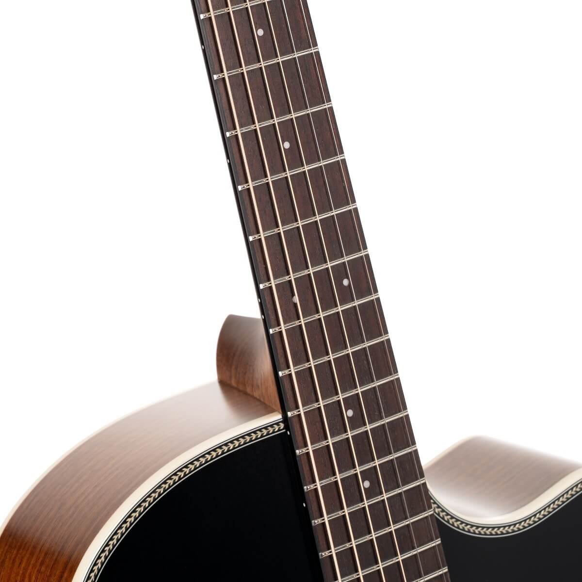 Đàn guitar acoustic điện Cort Essence-GA4 Special màu Black Top Semi Gloss – cận cần đàn và mặt phím