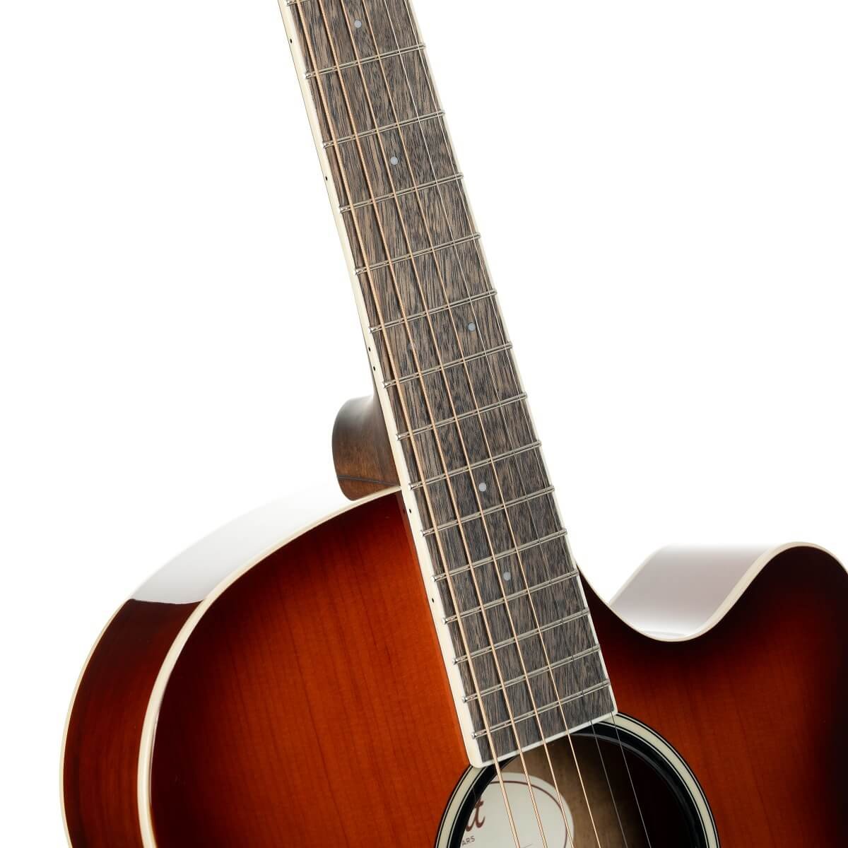 Đàn guitar acoustic điện Cort Exotic-SFX Myrtle màu Sunburst – cận cần đàn và mặt phím