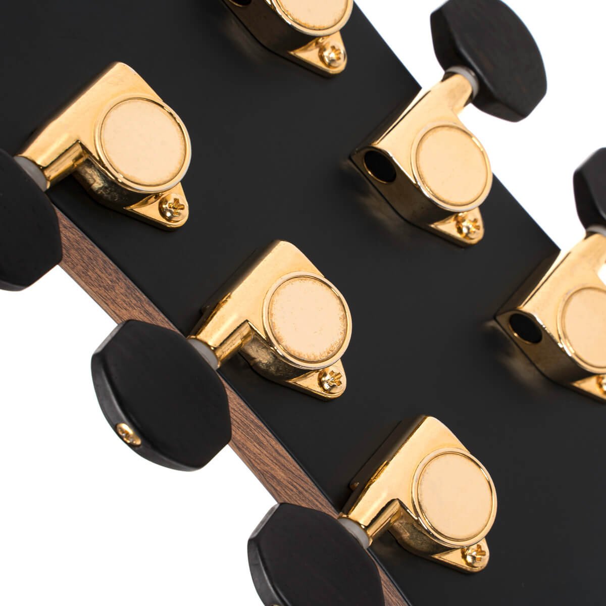 Đàn guitar acoustic điện Cort Flow-OC màu Natural Satin – mặt sau đầu đàn và bộ khóa lên dây