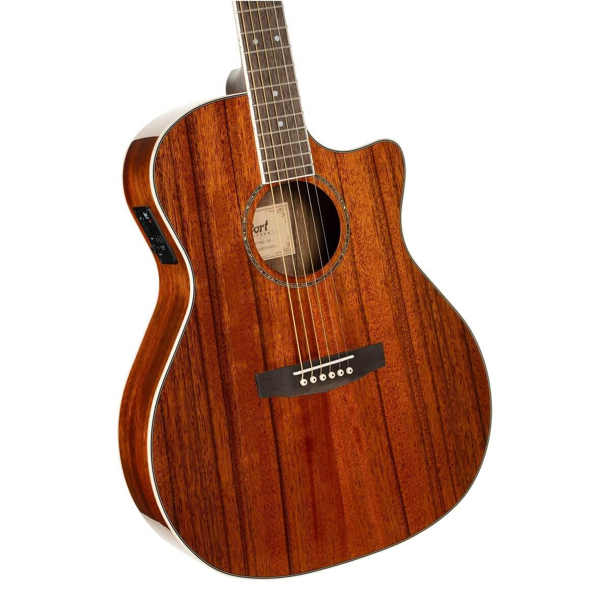 Đàn guitar acoustic điện Cort GA-DAO màu Natural Gloss – góc nghiêng 3/4 toàn thân