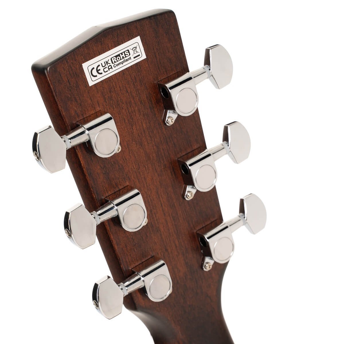 Đàn guitar acoustic điện Cort GA-DAO màu Natural Gloss – mặt sau đầu đàn và bộ khóa lên dây