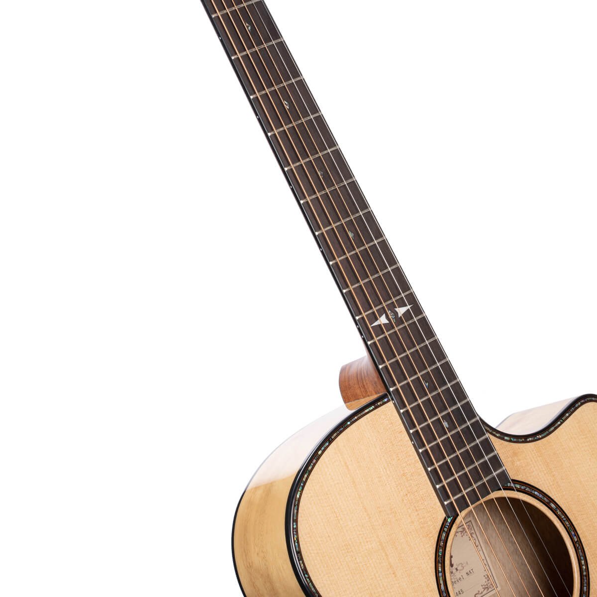 Đàn guitar acoustic điện Cort GA-MY Bevel màu Natural Gloss – cận cần đàn và mặt phím