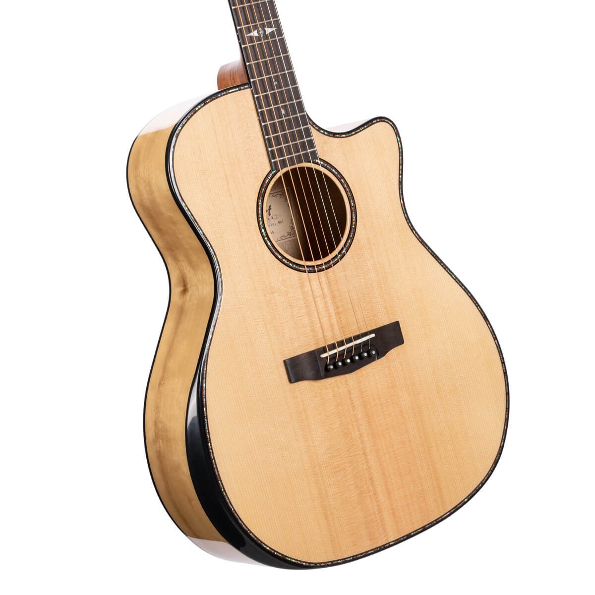 Đàn guitar acoustic điện Cort GA-MY Bevel màu Natural Gloss – góc nghiêng 3/4 toàn thân