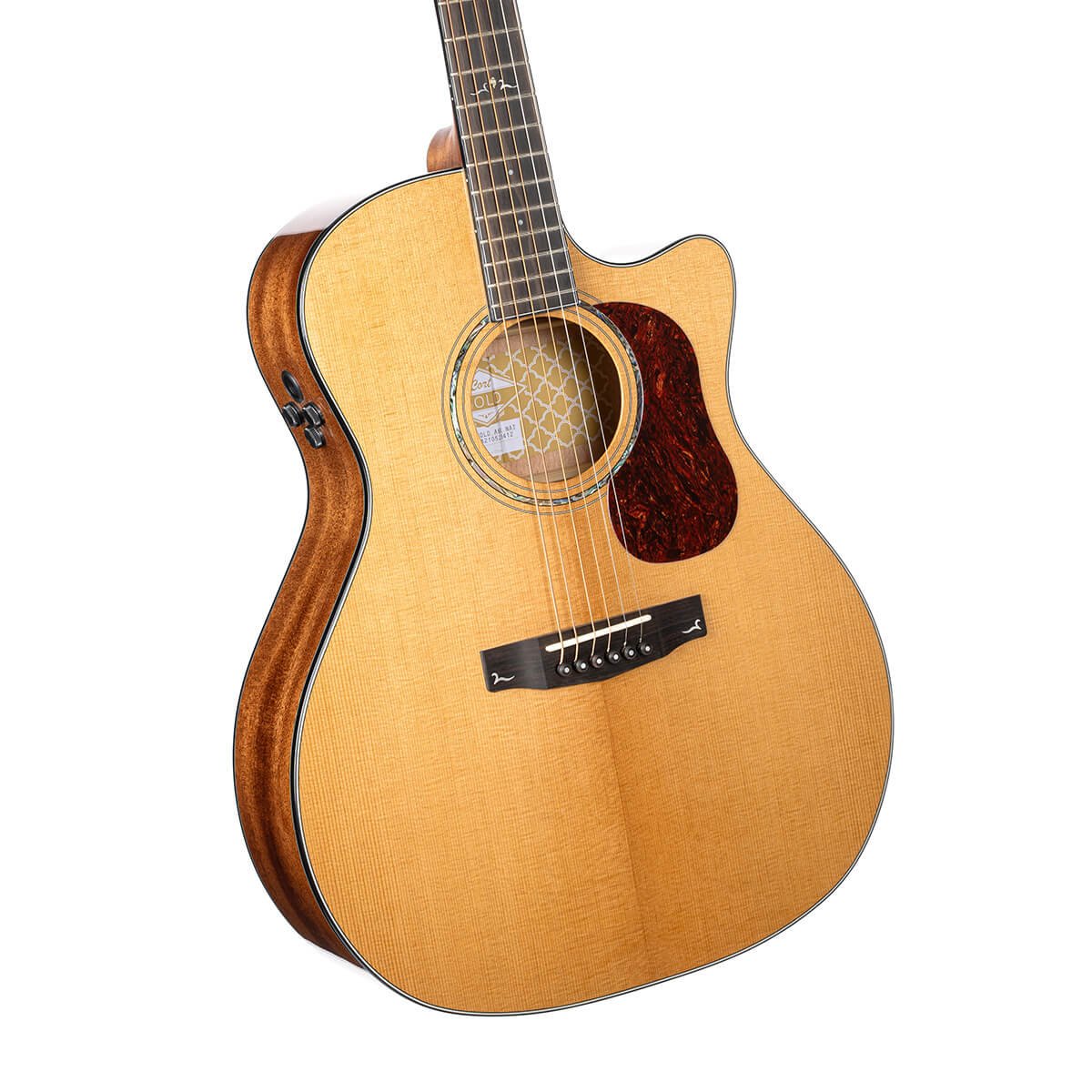 Đàn guitar acoustic điện Cort Gold-A6 màu Natural Gloss – góc nghiêng 3/4 toàn thân