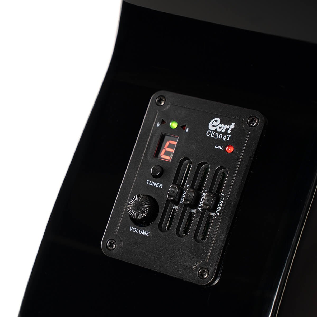 Đàn guitar acoustic điện Cort L60CE màu Black Gloss – cận bộ EQ / pickup